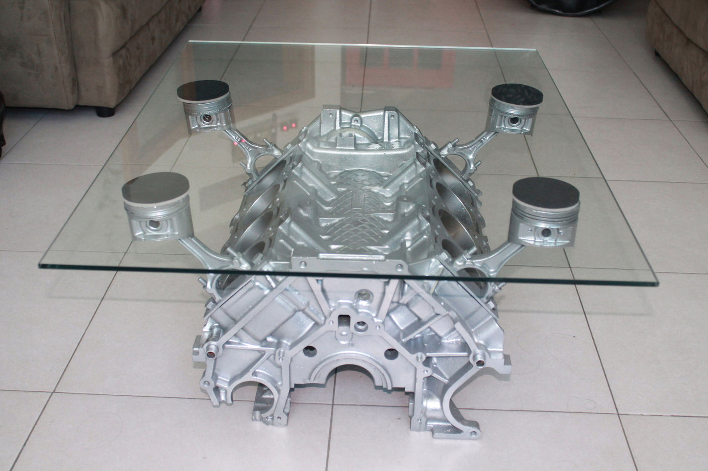 V8 Engine block coffee table