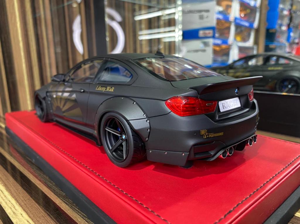 1/18 Diecast Miniature BMW M4 Liberty Walk Black AutoBarn Model Car