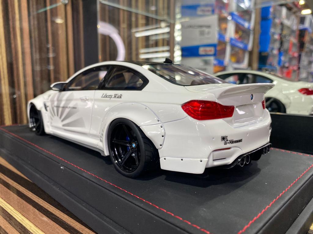 1/18 Diecast Miniature BMW M4 Liberty Walk White AutoBarn Model Car