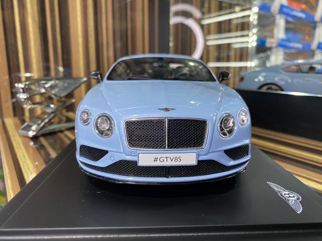 1/18 Diecast Bentley Continental GT V8S Baby Blue Scale Model Car