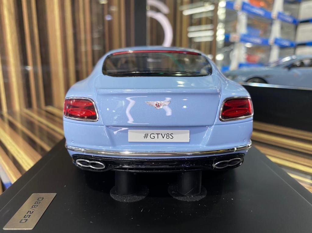 1/18 Diecast Bentley Continental GT V8S Baby Blue Scale Model Car