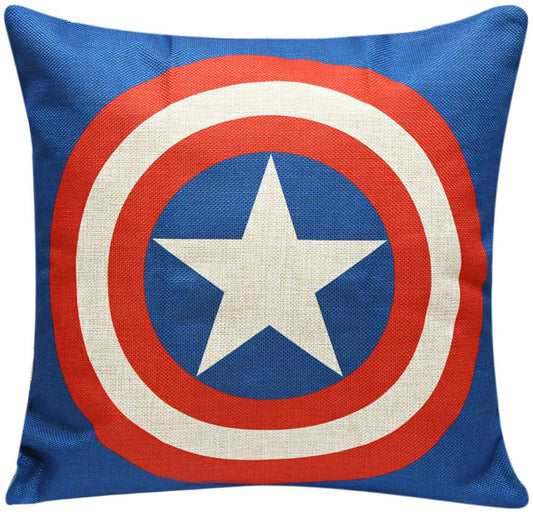 Captain America Logo Print Cushion Cover