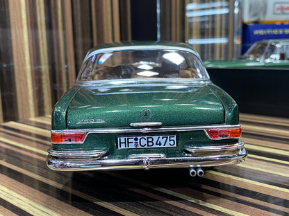 1/18 Diecast Mercedes-Benz 250 SE Coupe 1969 Green Metallic Scale Model car by Norev