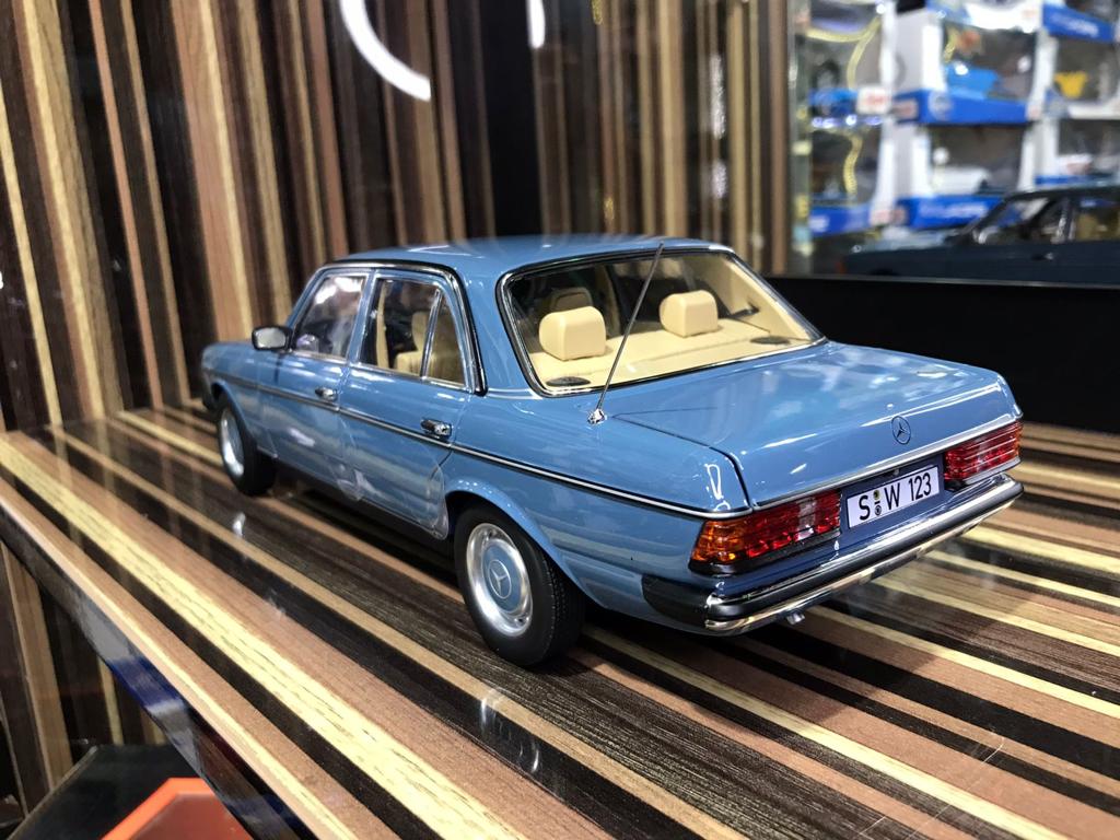 1/18 Diecast Mercedes-Benz 200 W123 Blue Norev Scale Model car