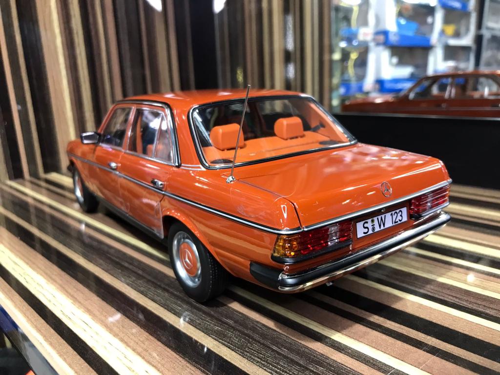 1/18 Diecast Mercedes-Benz 200 W123 Orange Norev Scale Model Car