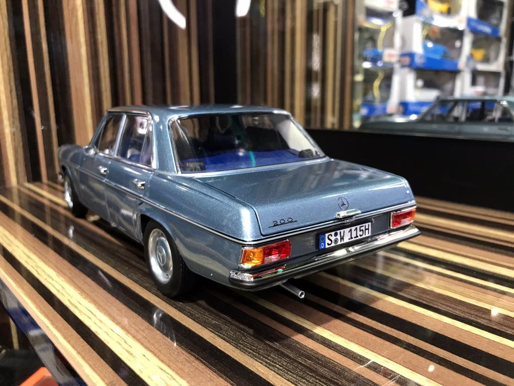 1/18 Diecast Mercedes-Benz 200 1968-1973 Light Blue Norev Scale Model Car