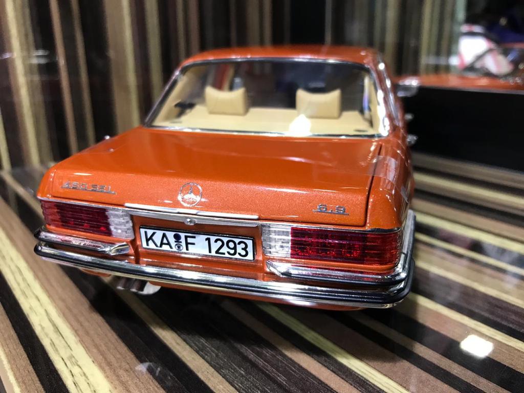 1/18 Diecast Mercedes-Benz 450SEL 6.9 1976 Orange Norev Scale Model Car