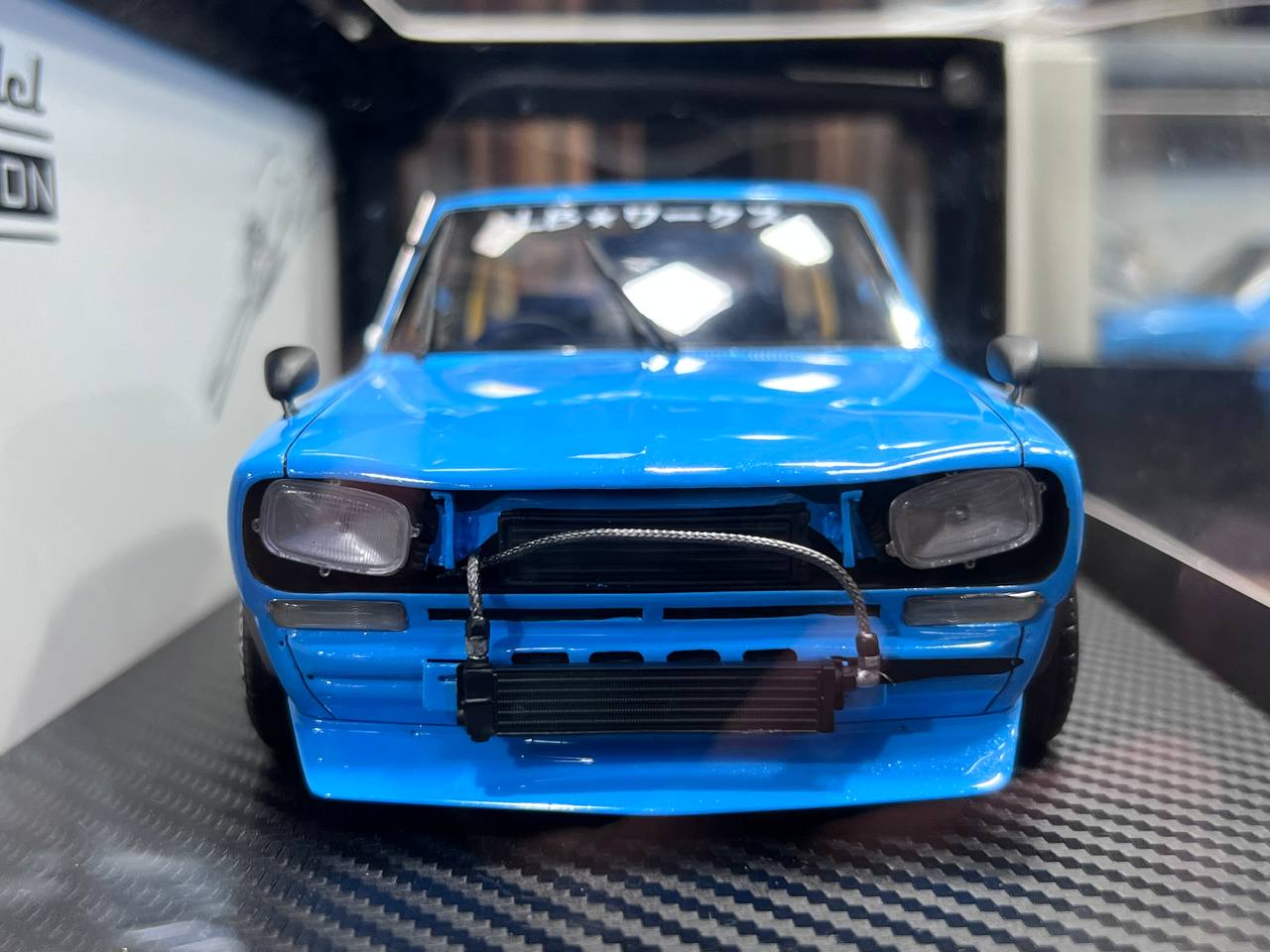 1/18 Diecast Nissan GT2000 Liberty Walk Blue Ignition Model Miniature Car