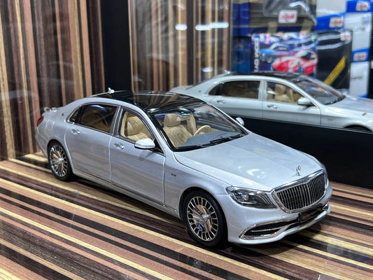 1/18 Diecast Mercedes-Benz S-Class Maybach Silver Almost Real Scale Model Car