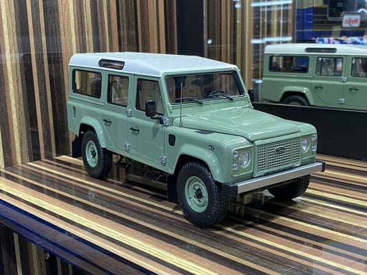 1/18 Diecast Land Rover Defender 110 Heritage Green Almost Real Scale Model Car