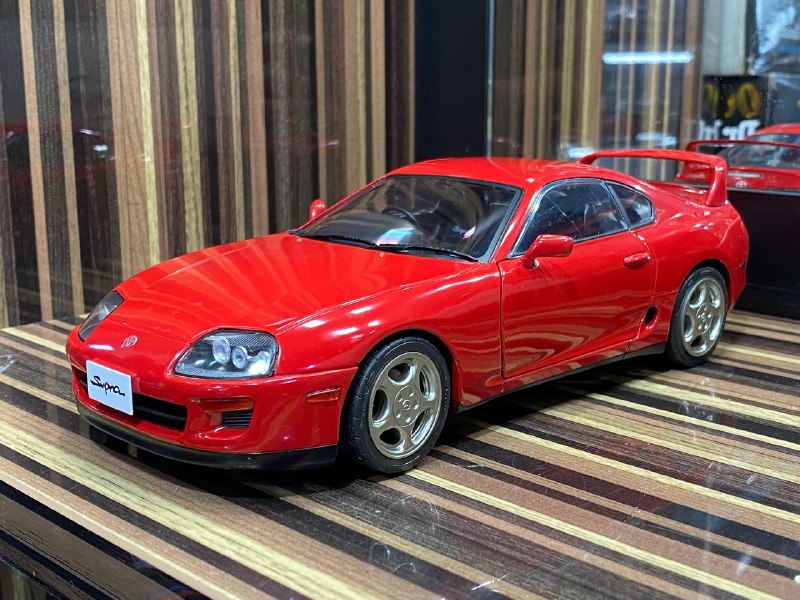 1/18 Diecast Toyota Supra MK4 Red Solido Scale Model Car
