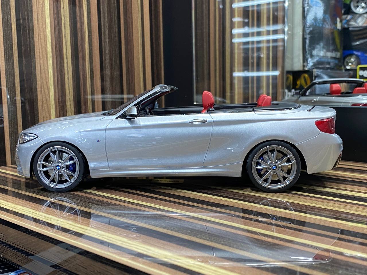 1/18 Diecast BMW M235i Cabrio Silver GT Spirit Scale Model Car