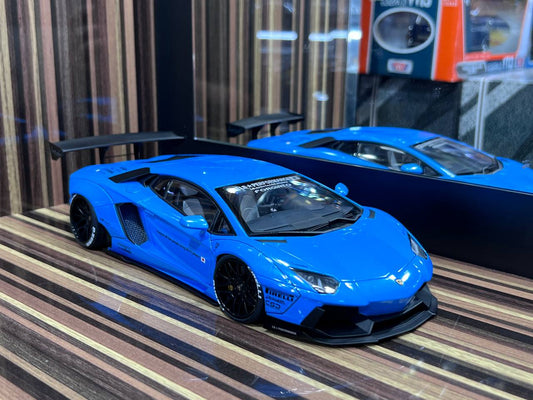 1/18 Diecast Lamborghini Aventador LBWK Sky Blue AutoArt Scale Model Car