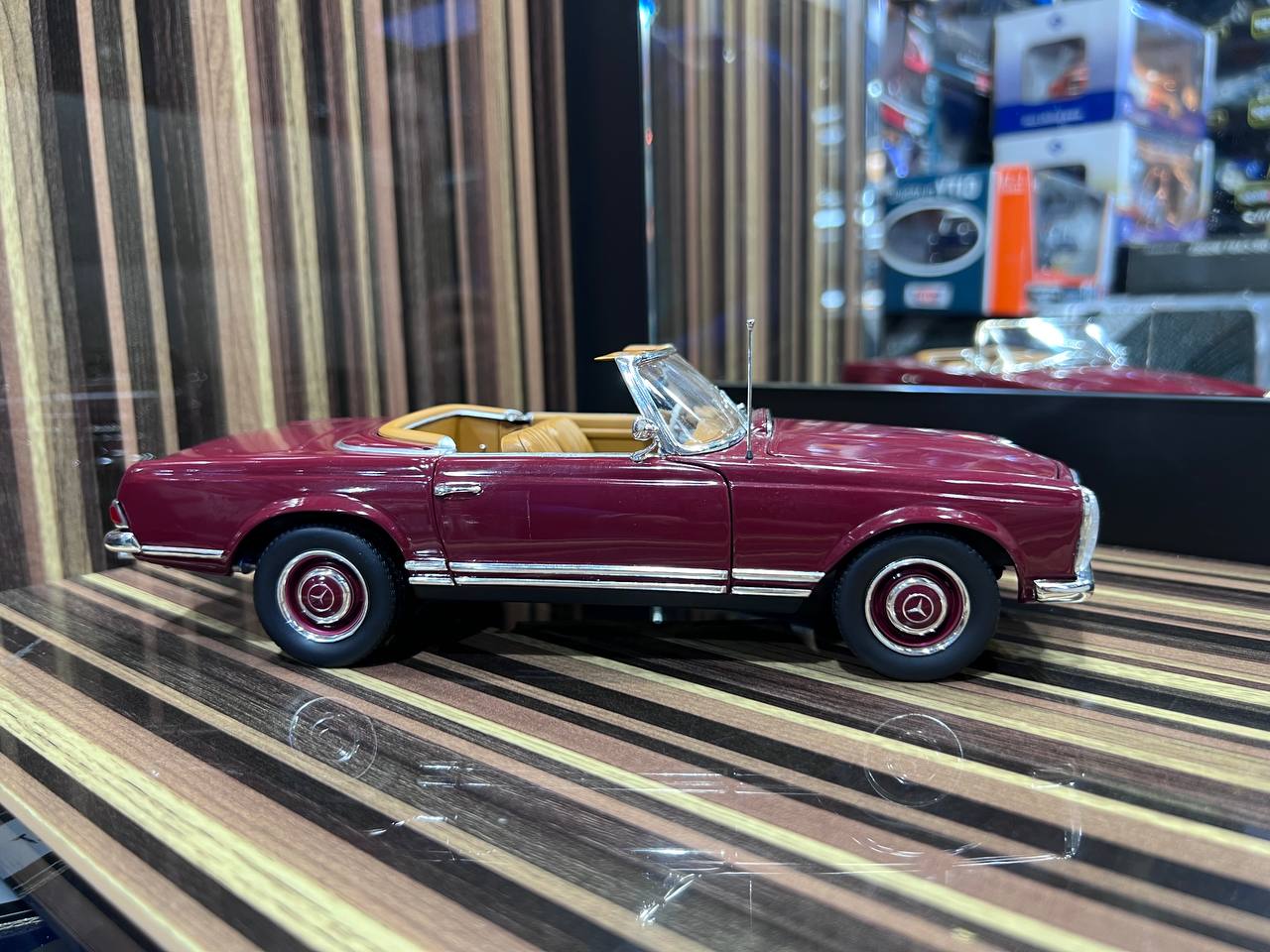 1/18 Diecast Mercedes-Benz 230SL Maroon Norev Scale Model Car