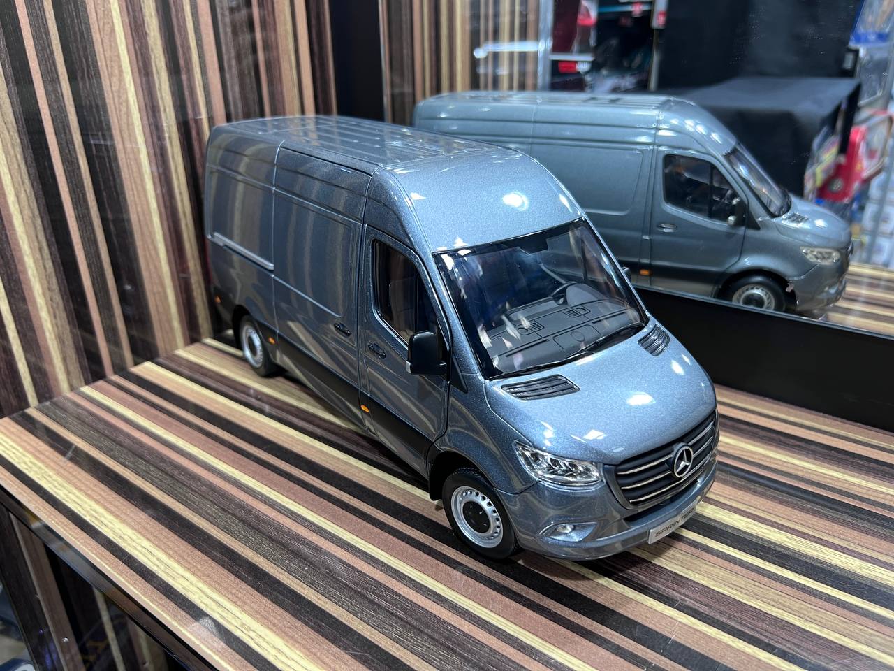 1/18 Diecast Mercedes-Benz Sprinter Grey Norev Scale Model Car
