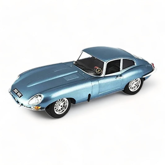 1/18 Diecast Car 1961 Jaguar E Type Coupe Blue Metallic Bburago Scale Model Car