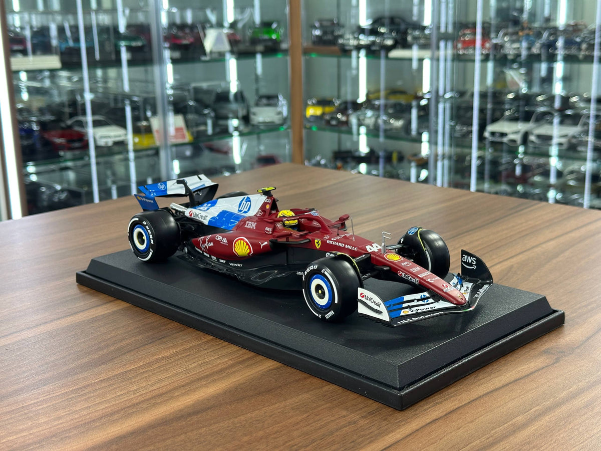 1:18 Bburago Ferrari SF-25 Lewis Hamilton 44 Miami GP 2025 Matt Red Diecast Scale Model