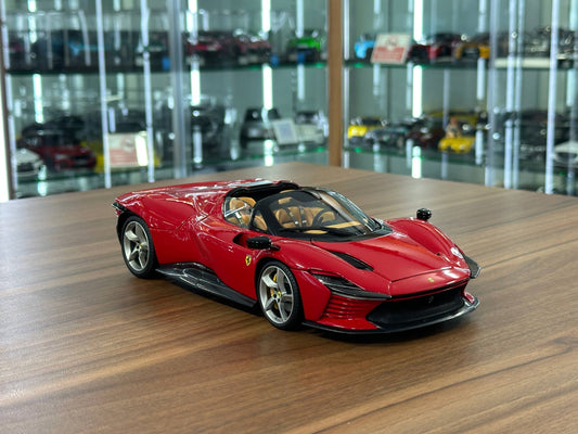 1:18 Bburago Signature Series Ferrari Daytona SP3 Red Metal Diecast Front View