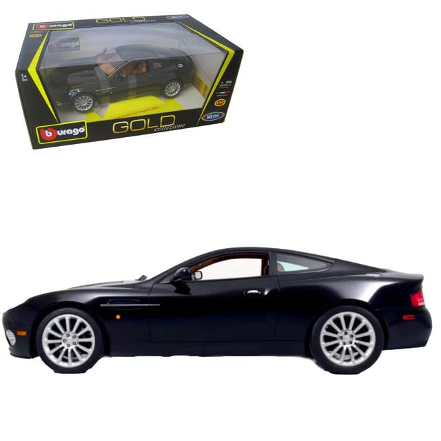 1/18 Diecast 2002 Aston Martin V12 Vanquish Black Bburago Scale Model Car