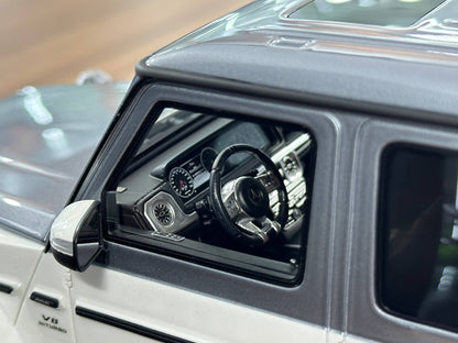  Mercedes-Benz AMG G 63 UAE Golden Jubilee Edition resin model car – Motor Helix 1:18 White Silver special number 01 of 99 Dubai edition