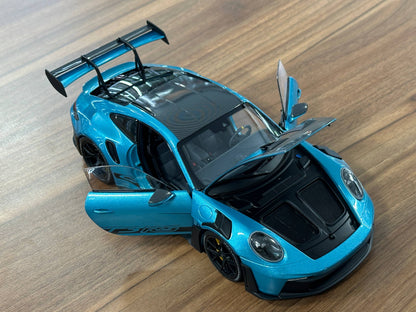 1/18 Diecast Porsche 911 GT3 RS (992, 2025) – Minichamps Dealer Edition (Ipanema Blue Metallic)