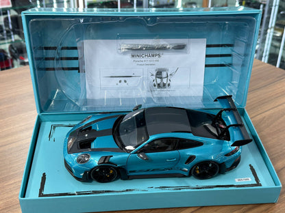1/18 Diecast Porsche 911 GT3 RS (992, 2025) – Minichamps Dealer Edition (Ipanema Blue Metallic)