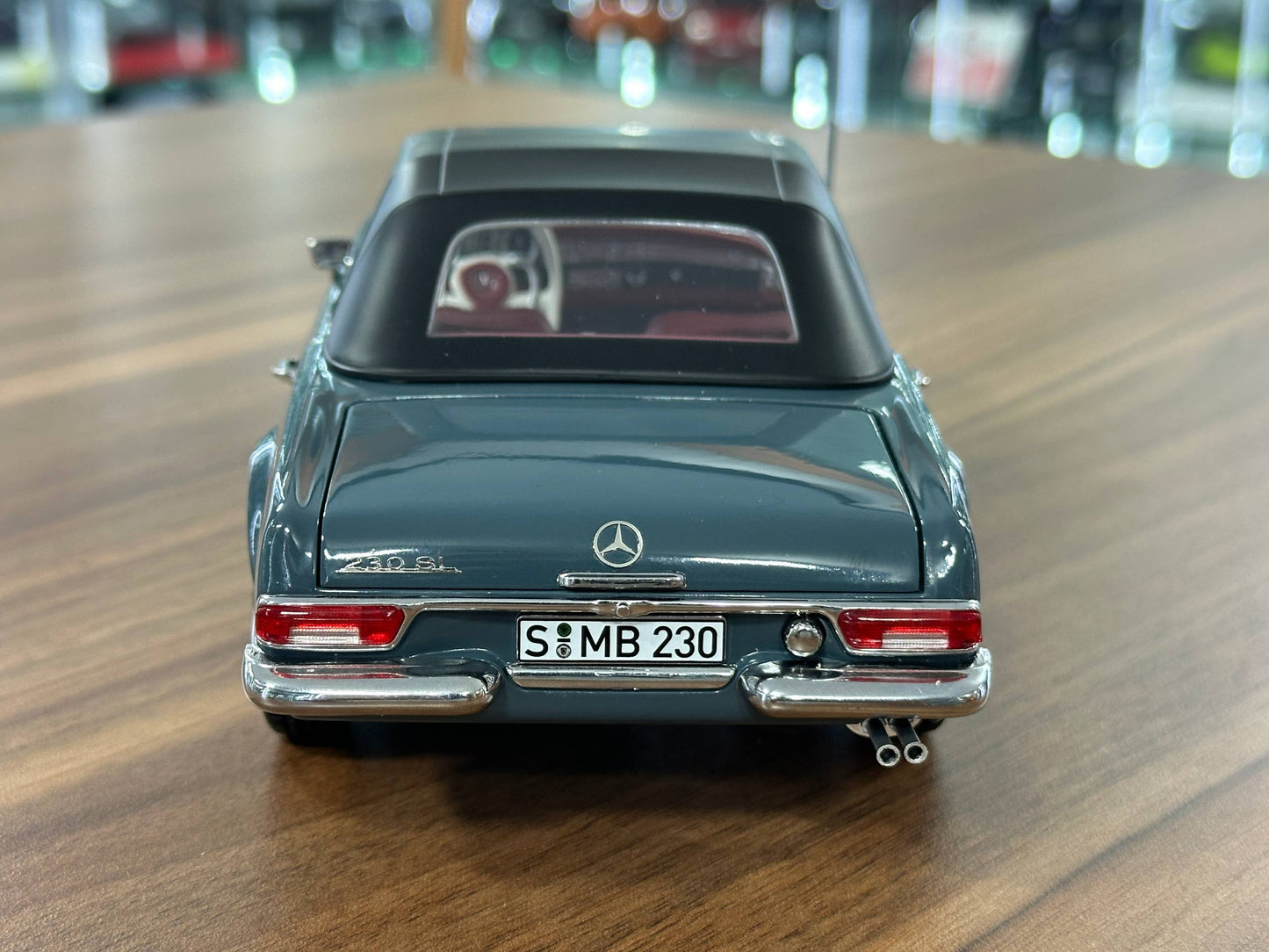 1/18 Diecast Mercedes-Benz 230 SL Pagoda (W113, 1963–1967) – Norev Dealer Edition (Blue)