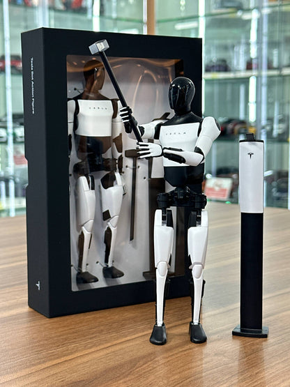 Tesla Bot Action Figure (White, 18 cm)