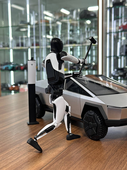 Tesla Bot Action Figure (White, 18 cm)