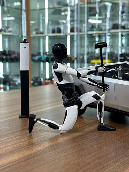 Tesla Bot Action Figure (White, 18 cm)