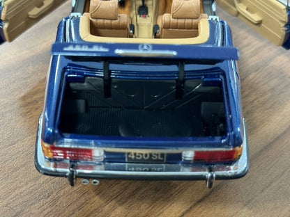 The Franklin Mint Mercedes-Benz SL 450 1973 – Blue – 1:24 Diecast Model (Full opening)