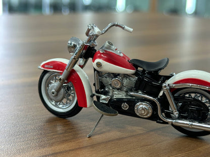 The Franklin Mint Harley Davidson Duo-Glide 1958 – Red and White – 1:24 Diecast Model (Full opening)