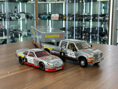 Ford F 350 2004 & Harley-Davidson bike – Dually Black – N/A Diecast Model (Full opening)