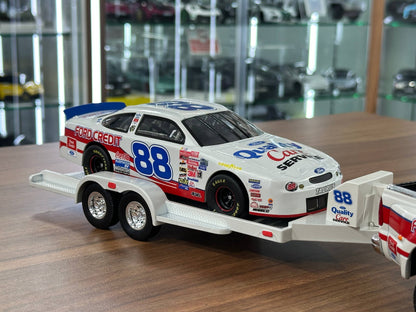 Brookfield Collectors Guild NASCAR Ford Taurus & Ford F‑350 Crew Cab 1998 – Racing Livery Crew Cab & Trailer #88 – 1:24 Diecast Model (Full Opening, Limited Edition)