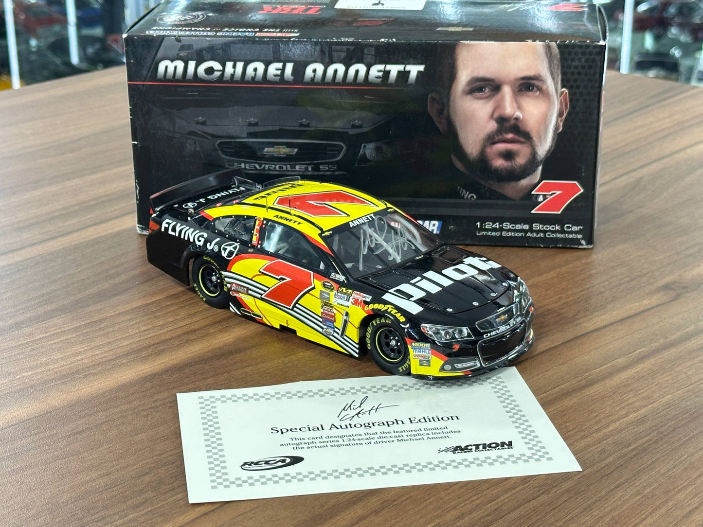 NASCAR Chevrolet SS 2014 Michael Annett #7 1:24 Diecast – Silver – Action Racing Collectables Limited Edition