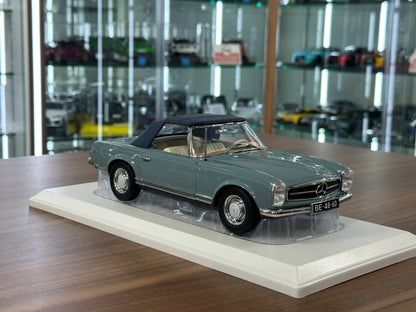 1:18 Metal Diecast Model Norev Mercedes‑Benz 230 SL Coupe (1963) – Horizon Blue – (Full Opening)