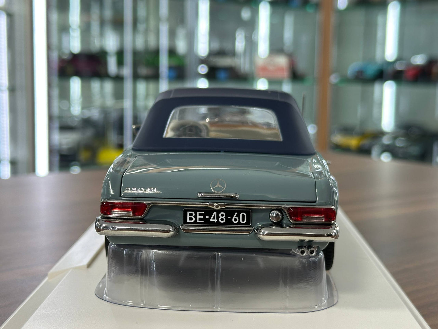 1:18 Metal Diecast Model Norev Mercedes‑Benz 230 SL Coupe (1963) – Horizon Blue – (Full Opening)