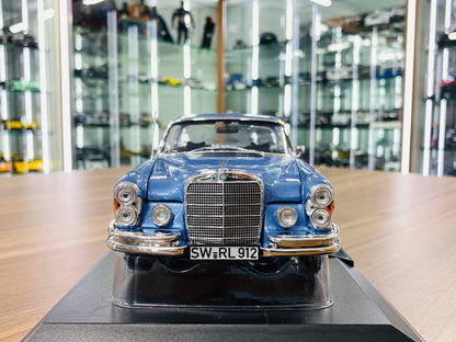 1/18 metal diecast Norev Mercedes Benz 280 SE Coupe 1969 blue Metallic scale Model Car