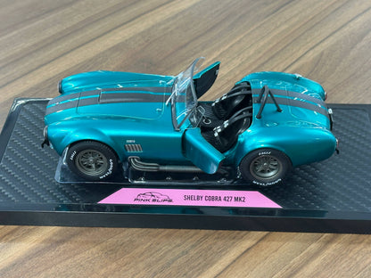 1/18 Diecast Pink Slips Shelby Cobra 427 S/C MK2 1967 in Metallic Blue