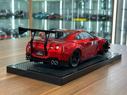 1/18 Diecast Nissan GT-R R35 LBWK 2.0 by Pink Slips in Red