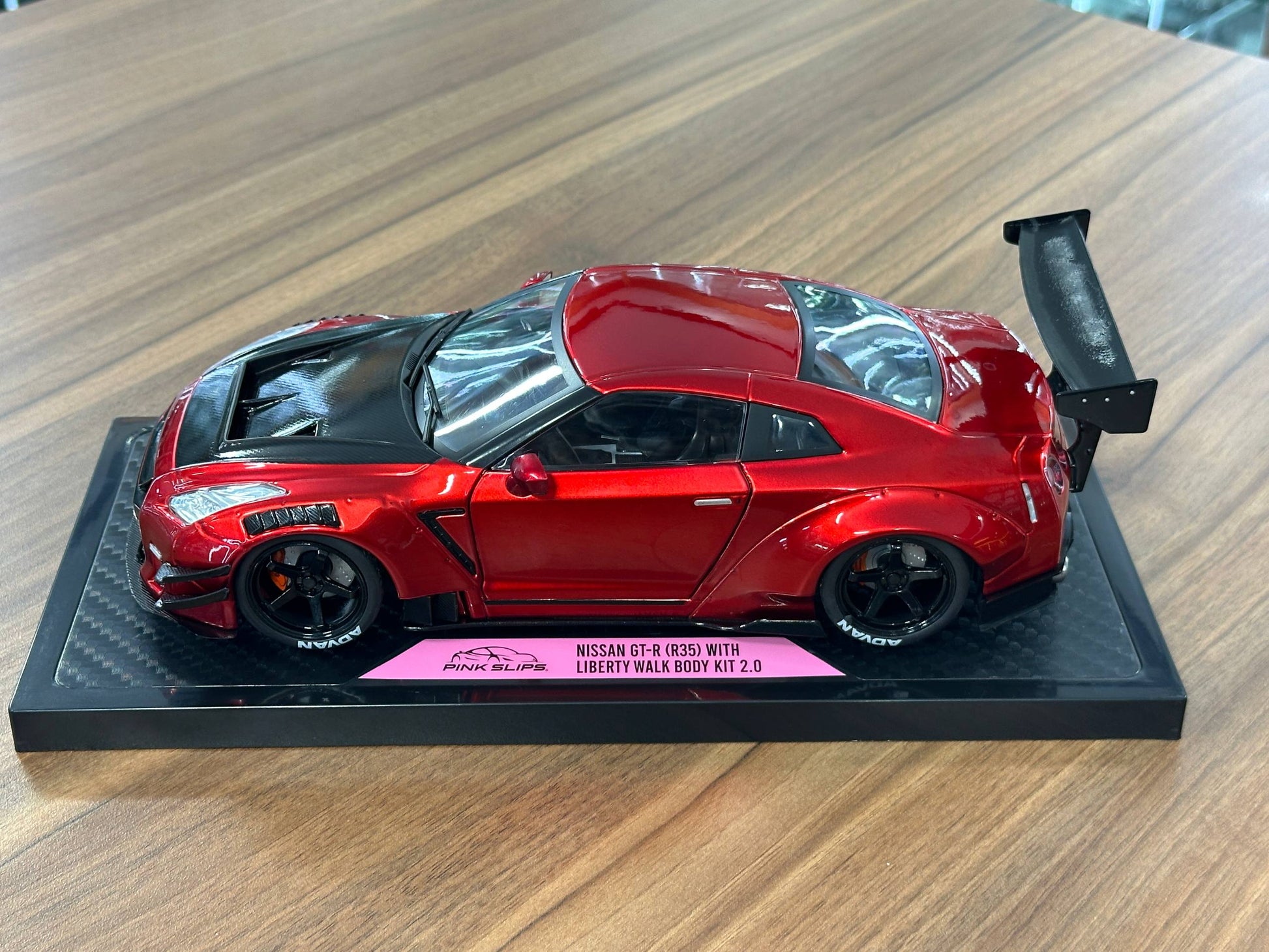 1/18 Diecast Nissan GT-R R35 LBWK 2.0 by Pink Slips in Red
