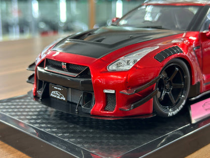 1/18 Diecast Nissan GT-R R35 LBWK 2.0 by Pink Slips in Red