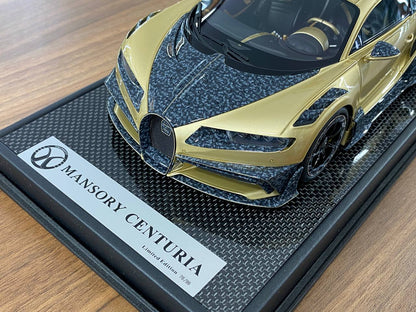 1:18 Resin Bugatti Chiron Centuria MANSORY – Champagne Gold | Timothy & Pierre (Limited 99 pcs – Dubai Collectors)