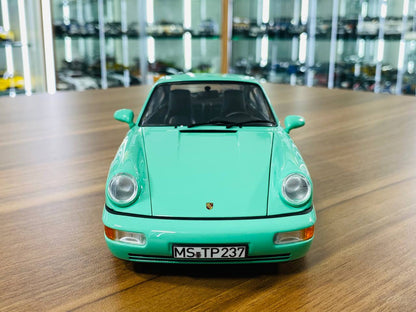1/18 Diecast Metal Full Opening Norev Porsche 911 Carrera 2 (1992) - Mint Green