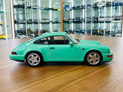 1/18 Diecast Metal Full Opening Norev Porsche 911 Carrera 2 (1992) - Mint Green