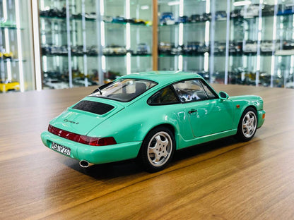 1/18 Diecast Metal Full Opening Norev Porsche 911 Carrera 2 (1992) - Mint Green