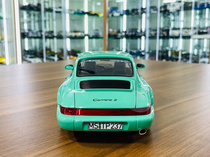 1/18 Diecast Metal Full Opening Norev Porsche 911 Carrera 2 (1992) - Mint Green