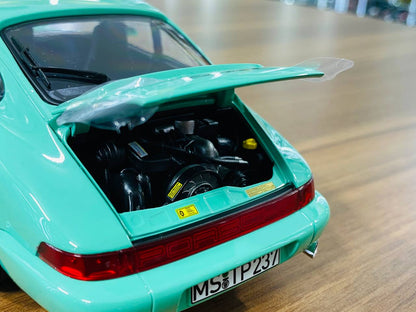1/18 Diecast Metal Full Opening Norev Porsche 911 Carrera 2 (1992) - Mint Green