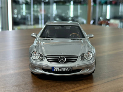 1/18 Diecast Mercedes-Benz SL 500 (R230, 2001–2006) – Norev Dealer Edition (Brilliant Silver)