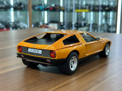 1/18 Diecast Mercedes-Benz C111-II (1970) – Norev Dealer Edition (Weissherbst Orange)